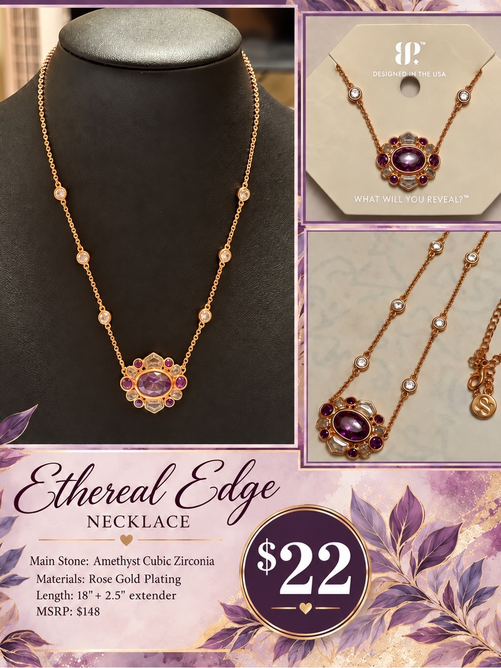 Ethereal Edge Amethyst Necklace